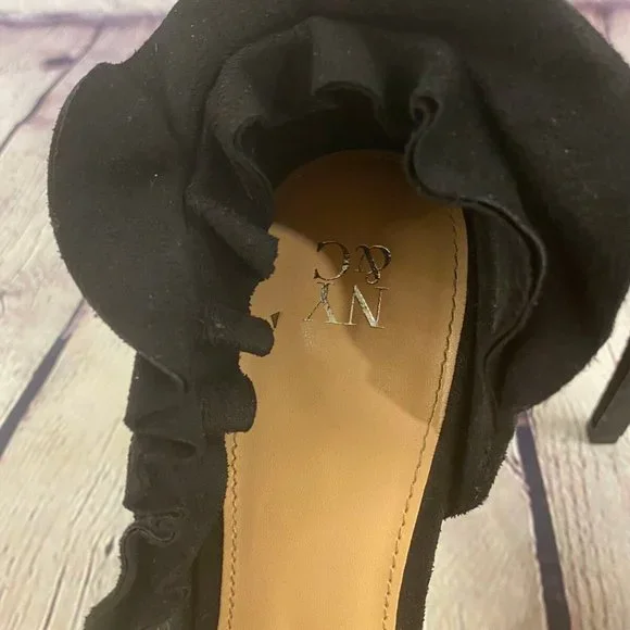 New York & Co Black Suede Stiletto High Heel Pumps - Picture 4 of 7